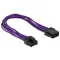Delock Hosszabbító tápkábel 8 tűs EPS apa > 8 tűs EPS anya textil árnyékolás lila színben (83702)