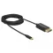 Delock USB Type-C koax kábel DisplayPort-hoz (DP Alt Mode) 4K 60 Hz 2 m (83710)
