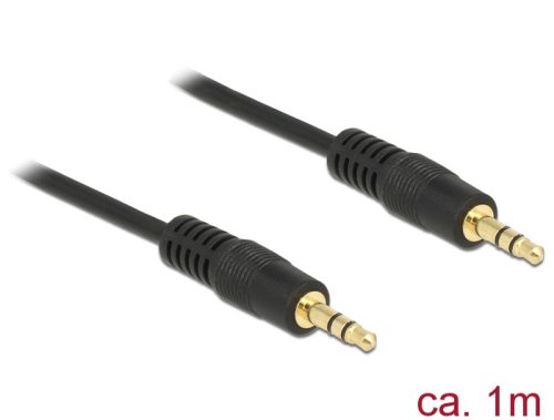 Delock Stereo Jack kábel 3.5 mm 3 pin apa > apa 1 m fekete