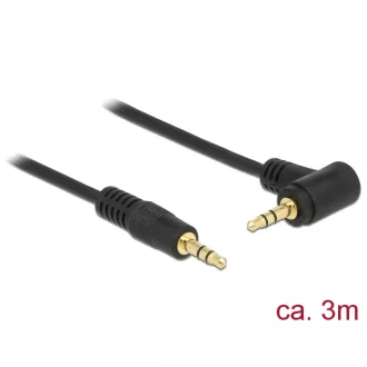  Delock Stereo Jack kábel 3.5 mm 3 pin apa > apa 3 m 90  fekete (83758)