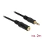 Delock Stereo Jack hosszabbító kábel 3.5 mm 3 pin apa > anya 2 m fekete (83766)