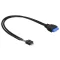 Delock kábel USB 3.0 tűs fejléc apa > USB 2.0 tűs fejléc apa 60 cm (83792)