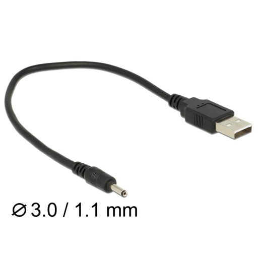 Delock kábel USB Type-A dugó tápegység > DC 3,0 x 1,1 mm-es apa 27 cm (83793)