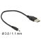 Delock kábel USB Type-A dugó tápegység > DC 3,0 x 1,1 mm-es apa 27 cm (83793)