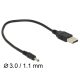 Delock kábel USB Type-A dugó tápegység > DC 3,0 x 1,1 mm-es apa 27 cm