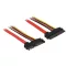 Delock Bovítokábel, SATA, 6 Gb/s, 22 tus csatlakozó > SATA 22 tus aljzat (5 V + 12 V), 10 cm (83802)
