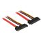 Delock Bovítokábel, SATA, 6 Gb/s, 22 tus csatlakozó > SATA 22 tus aljzat (5 V + 12 V), 30 cm (83803)