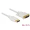 Delock Kábel Displayport 1.2 dugó > DVI 24+1 dugó passzív 2 m fehér (83814)