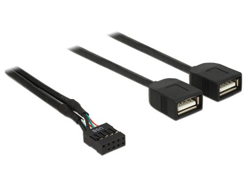 Delock USB kábel tűfejes anya > 2 x USB 2.0 A-típusú anya 40 cm