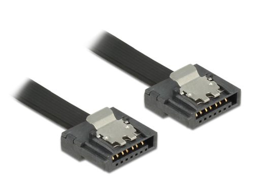 Delock kábel SATA FLEXI 6 Gb/s 70 cm fekete fém (83842)