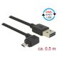 Delock Kábel, EASY-USB 2.0-s A csatlakozó > EASY-USB 2.0-s Micro-B csatlakozó ívelt bal / jobb, 0,5m