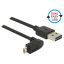 Delock Kábel, EASY-USB 2.0-s A-típusú csat. > EASY-USB 2.0-s Micro-B típusú csat.ívelt 0,5 m, fekete (83849)