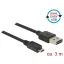 Delock Kábel, EASY-USB 2.0-s A-típusú csatlakozódugó > EASY-USB 2.0-s Micro-B típusú csatlakozódugó, (83851)