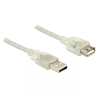   Delock USB 2.0-s bővítőkábel A-típusú csatlakozódugóval > USB 2.0-s, A-típusú 0,5 m, áttetsző (83880)