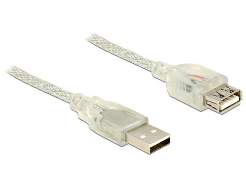 Delock USB 2.0-s bővítőkábel A-típusú csatlakozódugóval > USB 2.0-s, A-típusú csatlakozóhüvellyel 1m (83881)