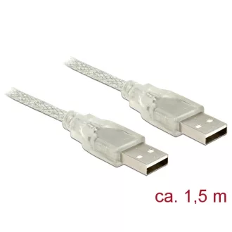   Delock USB 2.0-s kábel A-típusú csatlakozódugóval > USB 2.0-s, A-típusú csatlakozódugóval, 1,5 m, át (83888)
