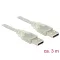 Delock USB 2.0-s kábel A-típusú csatlakozódugóval > USB 2.0-s, A-típusú csatlakozódugóval, 3 m, átte (83890)