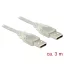 Delock USB 2.0-s kábel A-típusú csatlakozódugóval > USB 2.0-s, A-típusú csatlakozódugóval, 3 m, átte (83890)