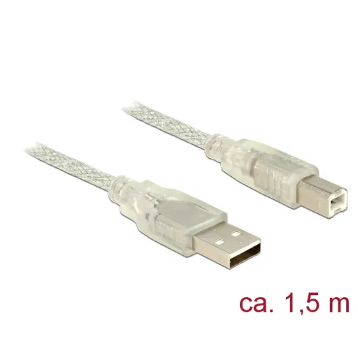 Delock USB 2.0-s kábel A-típusú csatlakozódugóval > USB 2.0-s, B-típusú csatlakozódugóval, 1,5 m (83893)