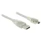 Delock USB 2.0-s kábel A-típusú csatlakozódugóval > USB 2.0 Mini-B csatlakozódugóval 1 m, áttetsző (83905)