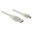 Delock USB 2.0-s kábel A-típusú csatlakozódugóval > USB 2.0 Mini-B csatlakozódugóval 1 m, áttetsző (83905)