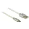 Delock adat- és töltőkábel USB-A 2.0 csatlakozó> MicroUSB-B 2.0, textil árnyékolással, 2m, fehér (83917)