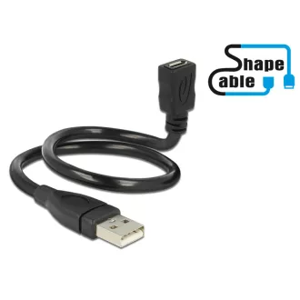   Delock kábel USB 2.0 Type-A apa > USB 2.0 Micro-B anya ShapeCable 0,35 m (83921)