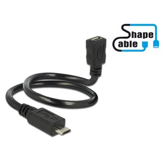   Delock kábel USB 2.0 Micro-B apa > USB 2.0 Micro-B anya OTG ShapeCable 0,35 m (83924)