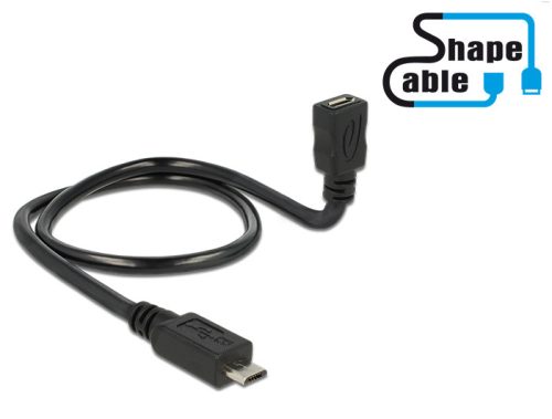 Delock kábel USB 2.0 Micro-B apa > USB 2.0 Micro-B anya OTG ShapeCable 0,50 m