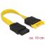 Delock SATA 6 Gb/s-s bővítőkábel csatlakozódugóval > SATA-s, csatlakozóhüvellyel, 10 cm, sárga (83948)