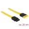 Delock SATA 6 Gb/s-s bővítőkábel csatlakozódugóval > SATA-s, csatlakozóhüvellyel, 20 cm, sárga (83949)