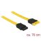 Delock SATA 6 Gb/s-s bővítőkábel csatlakozódugóval > SATA-s, csatlakozóhüvellyel, 70 cm, sárga (83950)