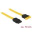 Delock SATA 6 Gb/s-s bővítőkábel csatlakozódugóval > SATA-s, csatlakozóhüvellyel, 70 cm, sárga (83950)