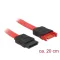 Delock SATA 6 Gb/s-s bővítőkábel csatlakozódugóval > SATA-s, csatlakozóhüvellyel, 20 cm, piros (83952)
