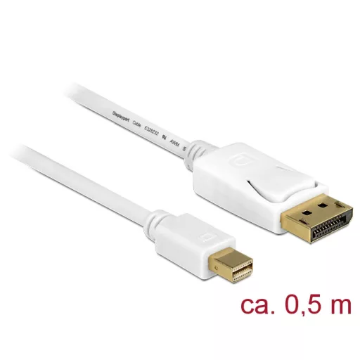 Delock Kábel Mini Displayport 1.2 dugó > Displayport dugó 4K 60 Hz 0,5 m (83985)