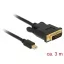 Delock Kábel mini Displayport 1.1 dugó > DVI 24+1 dugó 3 m (83990)