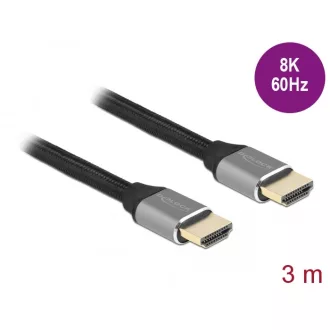   Delock Ultra nagy sebességű HDMI kábel 48 Gbps 8K 60 Hz szürke 3 m tanúsítvánnyal (83997)