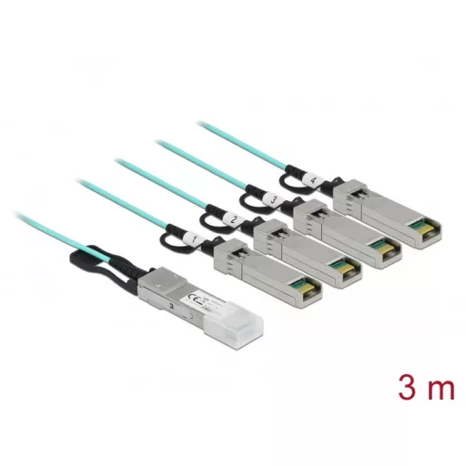Delock Aktív optikai kábel QSFP+ > 4 x SFP+ 3 m (84058)