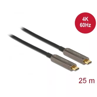   Delock Aktív optikai video kábel USB-C  csatlakozóval 4K 60 Hz 25 m hosszú (84126)
