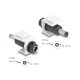 Delock Keystone modul, DC 5,5 x 2,5 mm-csatlakozóhüvely, DC 5,5 x 2,5 mm méretű apa, fehér (84177)