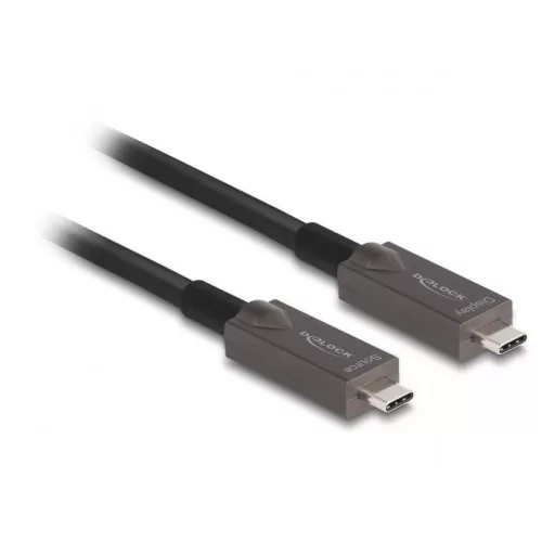 Delock Aktív optikai USB-C  Video + adat + PD kábel 15 m (84179)