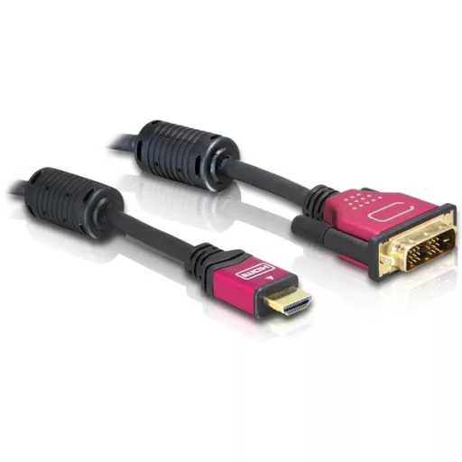 Delock HDMI-A   DVI-D átalakító kábel, 2m, apa/apa (84342)
