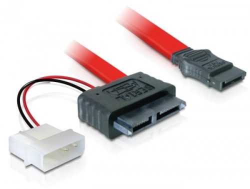 Delock SATA Slimline anya   7 tűs SATA + 2 tűs hálózati, átalakító kábel (84390)
