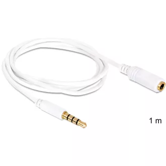   Delock audio sztereo Jack 3.5 mm apa / anya iPho 4 pin kábel, 1 m (84480)