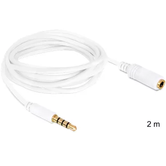   Delock audio sztereo Jack 3.5 mm apa / anya IPho 4 pin kábel, 2 m (84482)
