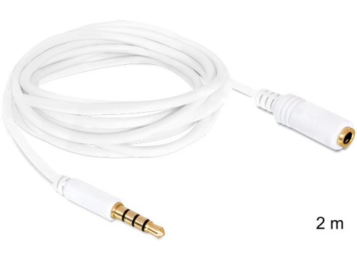 Delock audio sztereo Jack 3.5 mm apa / anya IPho 4 pin kábel, 2 m (84482)