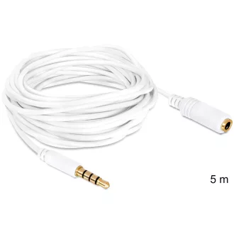   Delock audio sztereo Jack 3.5 mm apa / anya IPho 4 pin kábel, 5 m (84484)