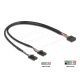 Delock Kábel USB 2.0-s csatlakozóhüvellyel, 2,54 mm, 10 tű a 2 x USB 2.0-s csatlakozóhüvellyel, 2,54 mm, 4 tű, 30 cm