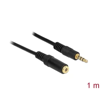   Delock Hosszabbító kábel Audio Stereo Jack 3.5 mm apa/ anya IPhone 4 pin 1 m (84666)