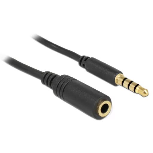 Delock hosszabbító kábel sztereó 3.5 mm jack apa / anya iPhonehoz 4 érintkezos 3 méteres (84668)